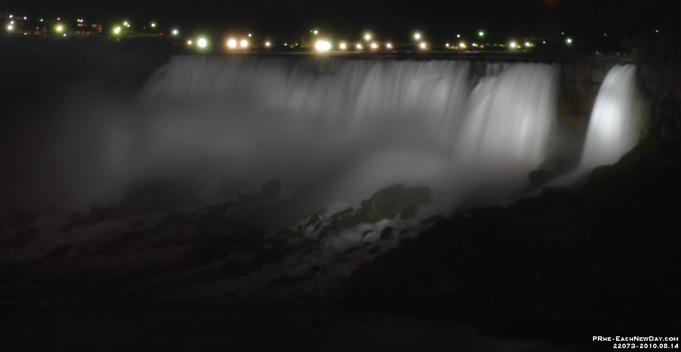 22073CrRe1 - Beth - My 100th birthday party - Niagara Falls - Nighttime walk by the Falls